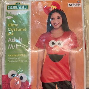 Sesame Street Elmo Costume Kit for Adult- Bright Red